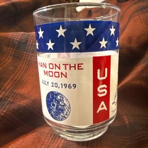 USA Moon Landing Commemorative Glass